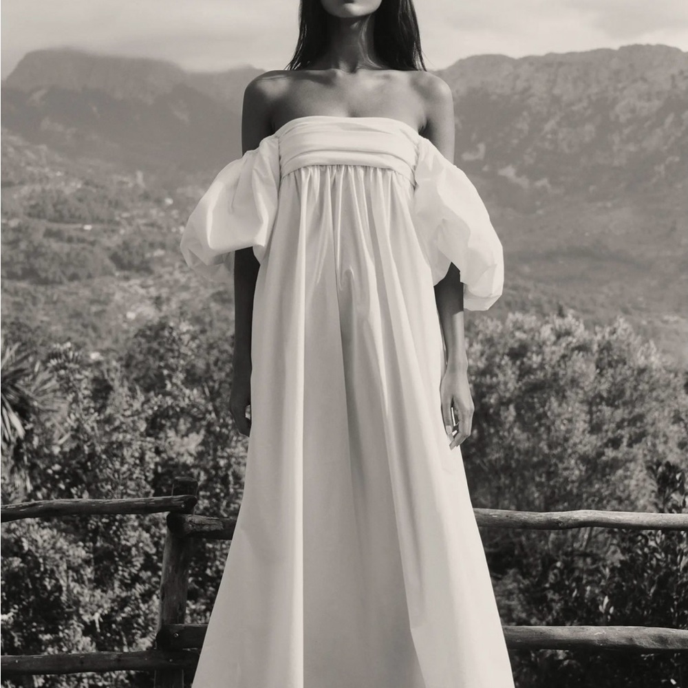 Caroline Constas EMILIA RUCHED EMPIRE MAXI DRESS